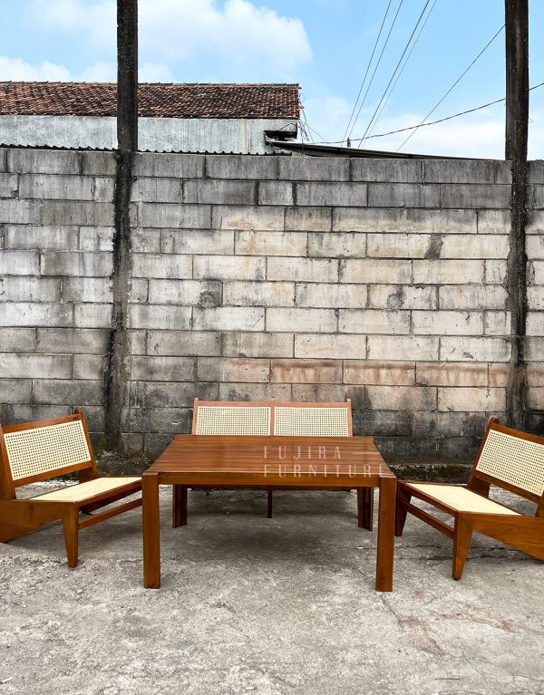Set Meja Tamu Retro Minimalis