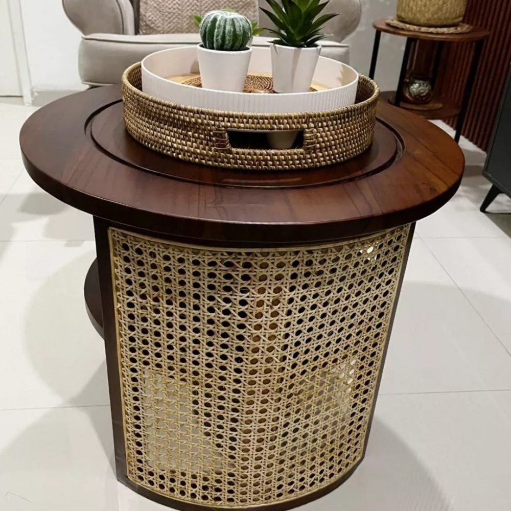 Meja Kopi Bundar Kayu Jati - Image 2