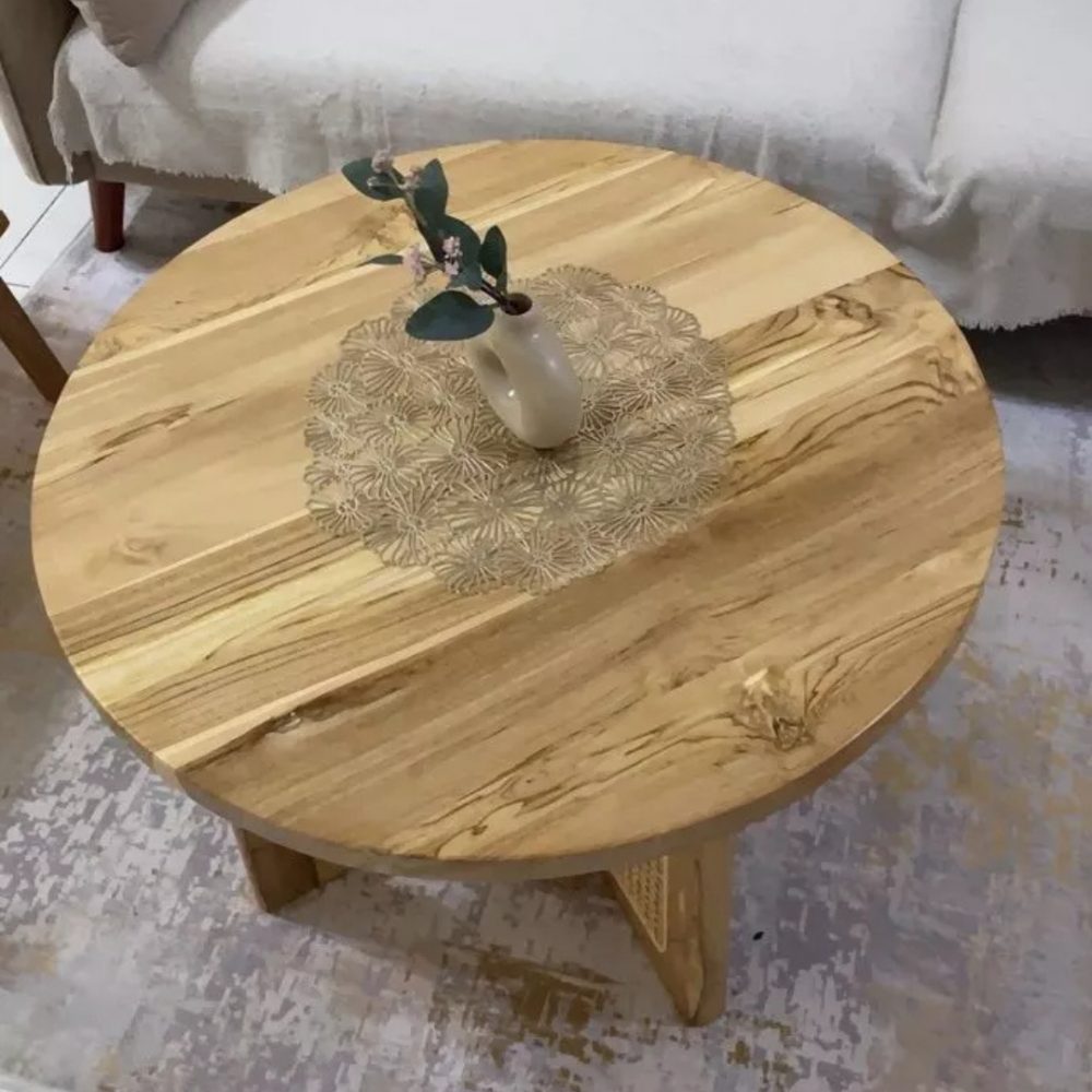 Meja Kopi Kayu Jati Minimalis Natural - Image 5