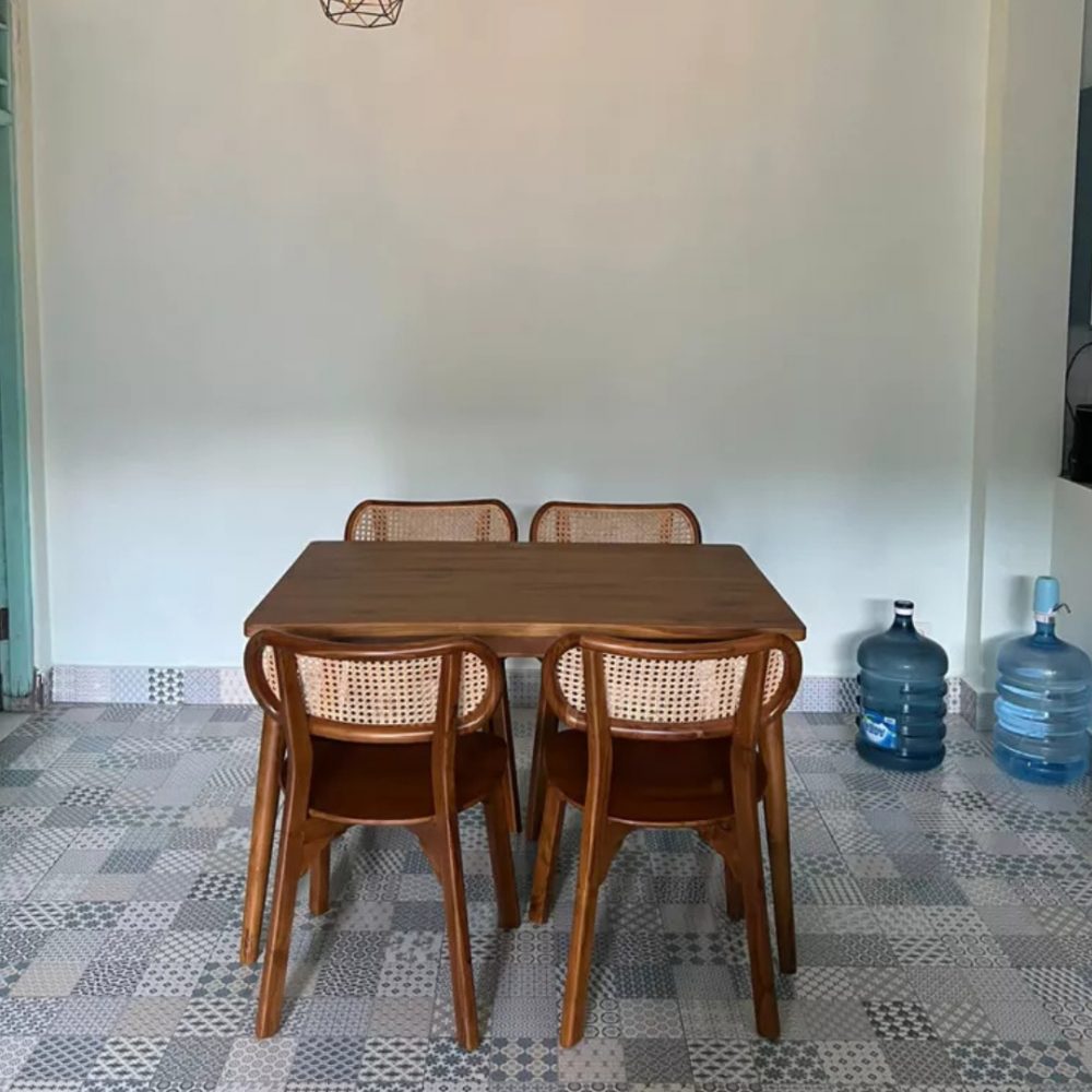 Set Meja Makan Ropan Kacang Meja makan Cafe Meja Makan Minimalis - Image 15