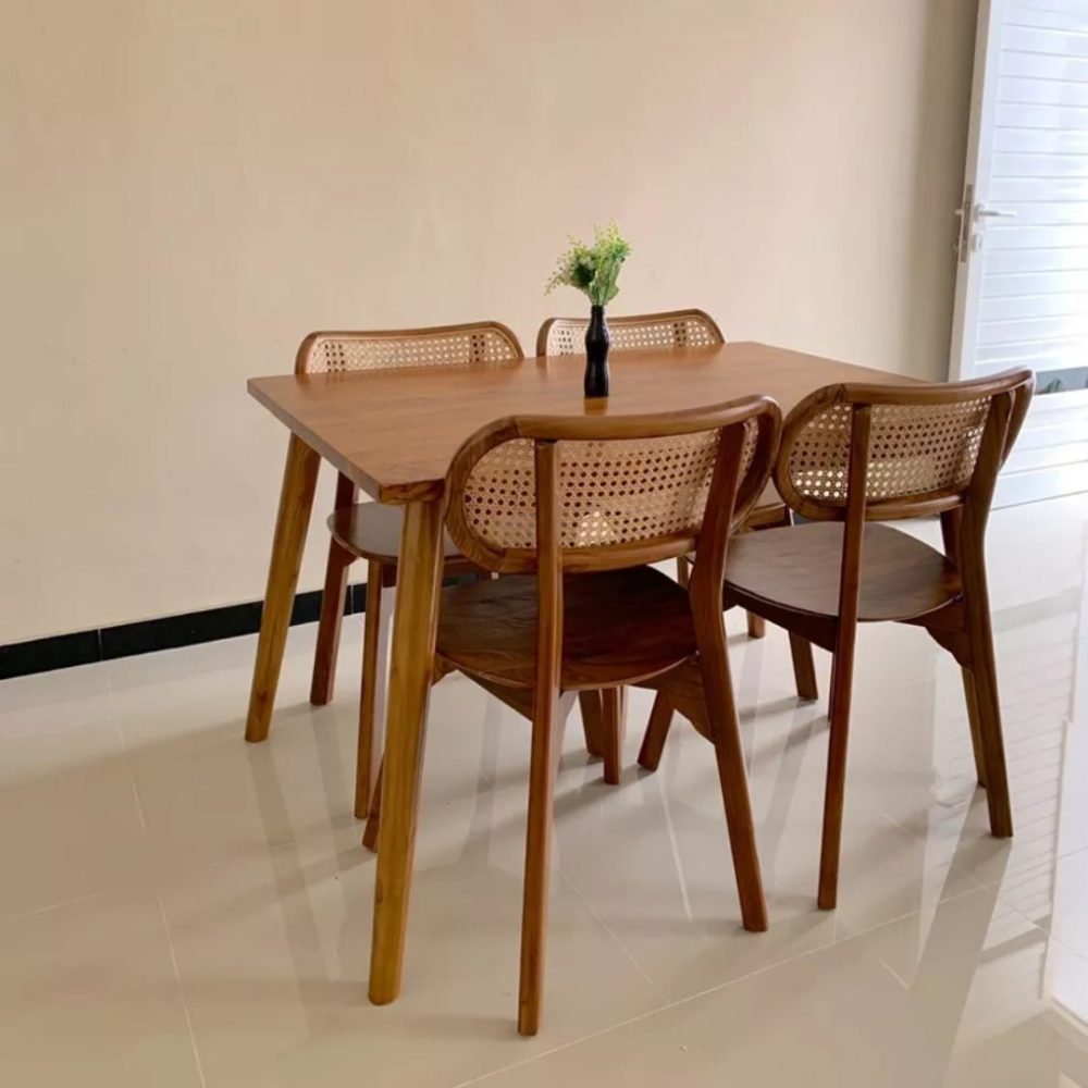 Set Meja Makan Ropan Kacang Meja makan Cafe Meja Makan Minimalis - Image 7