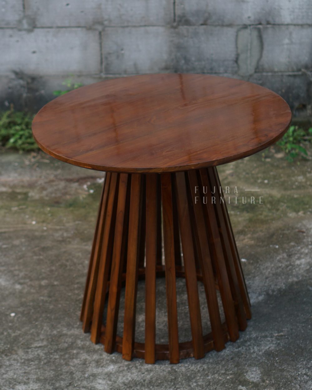 Meja Kopi Bundar Kayu Jati minimalis - Image 5