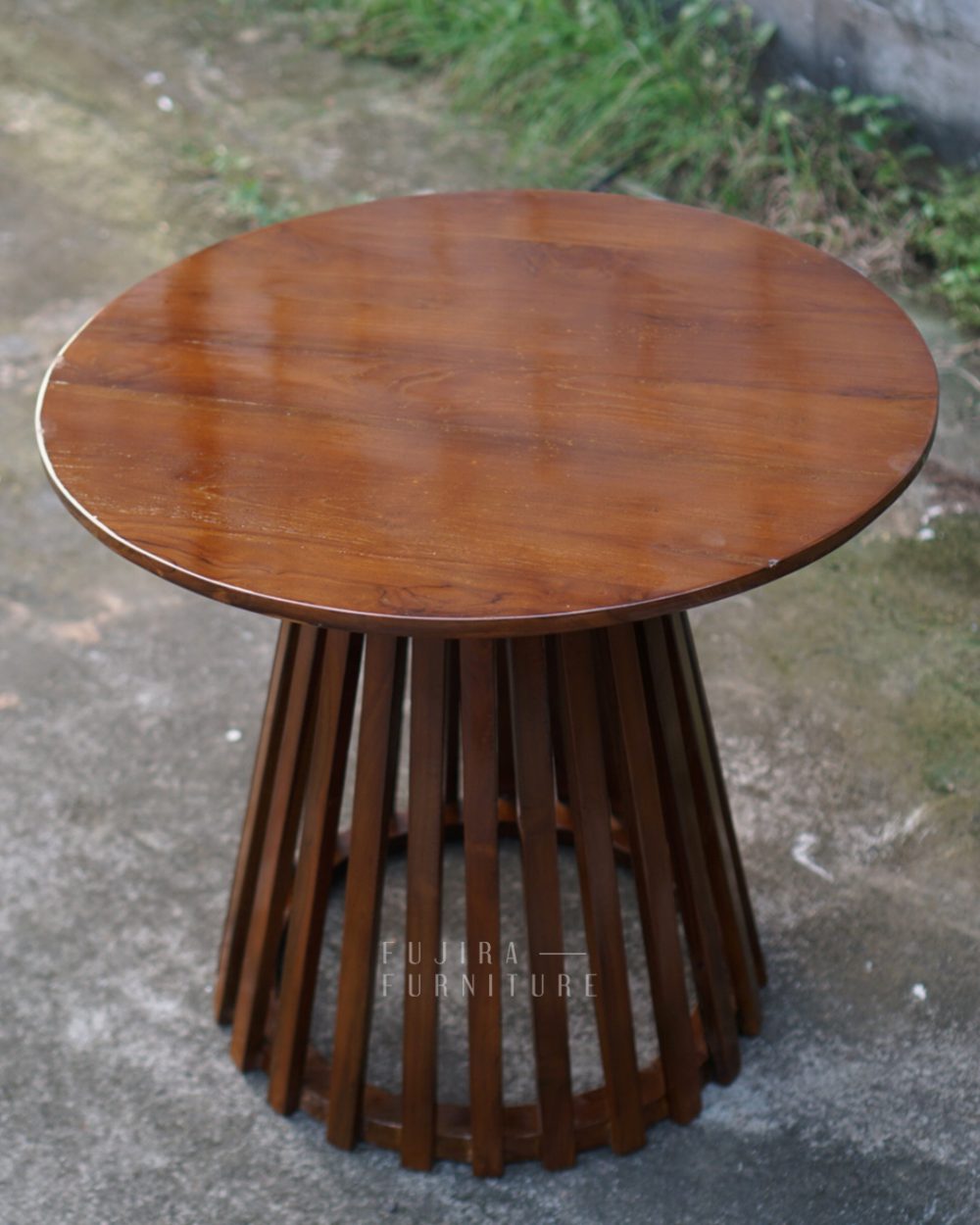 Meja Kopi Bundar Kayu Jati minimalis - Image 3