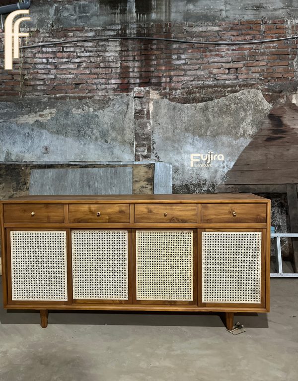 bufet TV rotan bufet hias rotan cabinet klasik