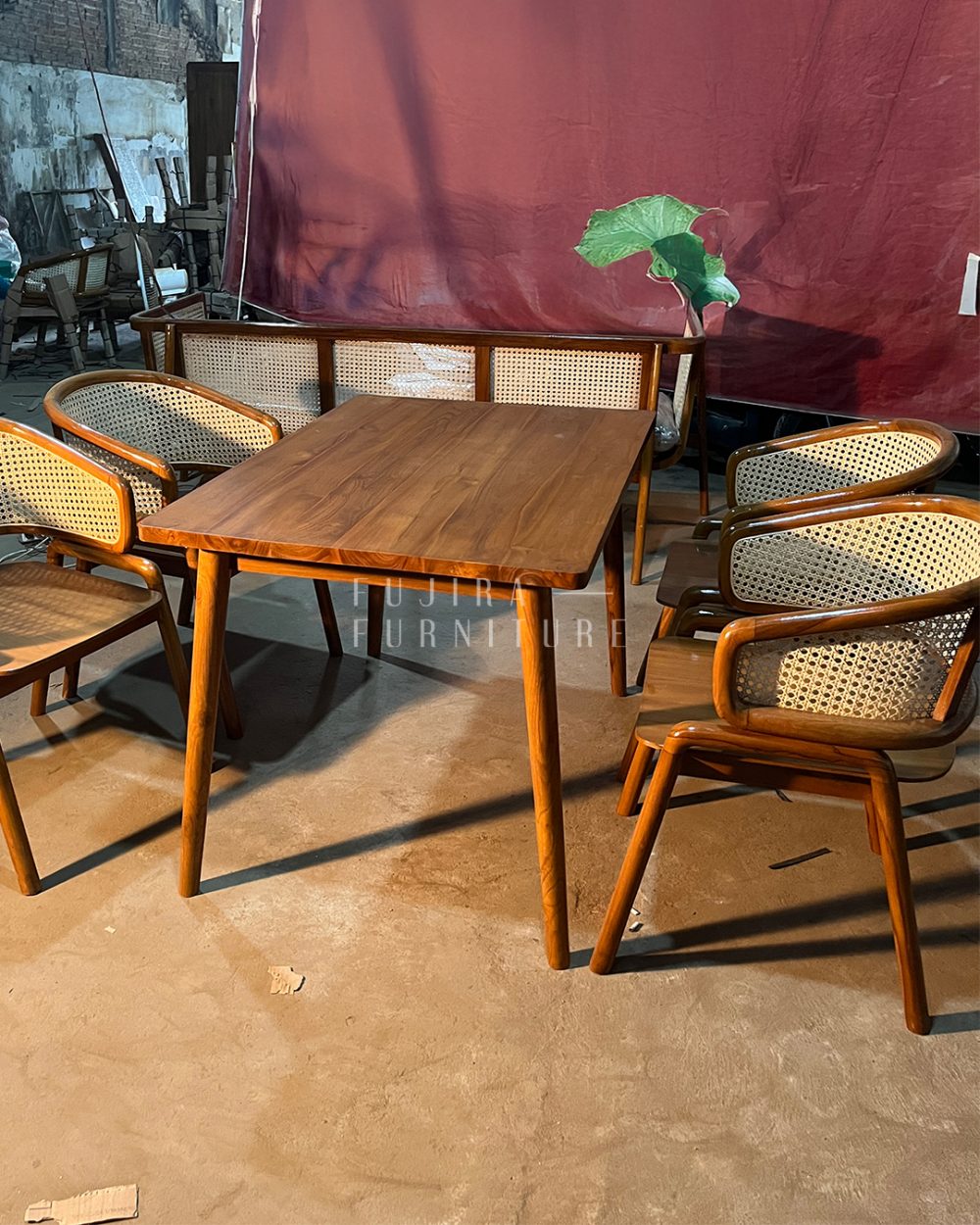 Rekomendasi Meja makan Cafe aesthetic kayu jati - Image 7
