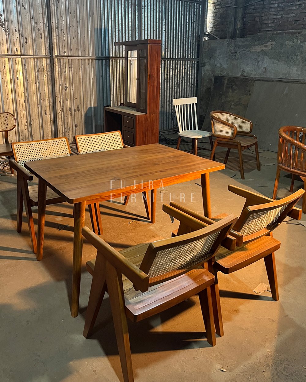 Rekomendasi Meja makan Cafe aesthetic kayu jati - Image 2