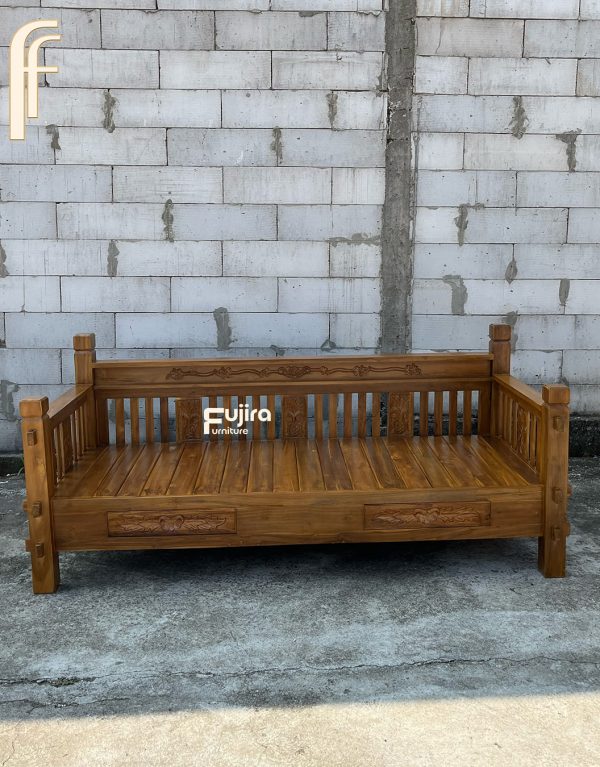 Bangku Bale - bale Jati minimalis Jari ( bench Jati,kursi jati ukir,bangku jati murah )